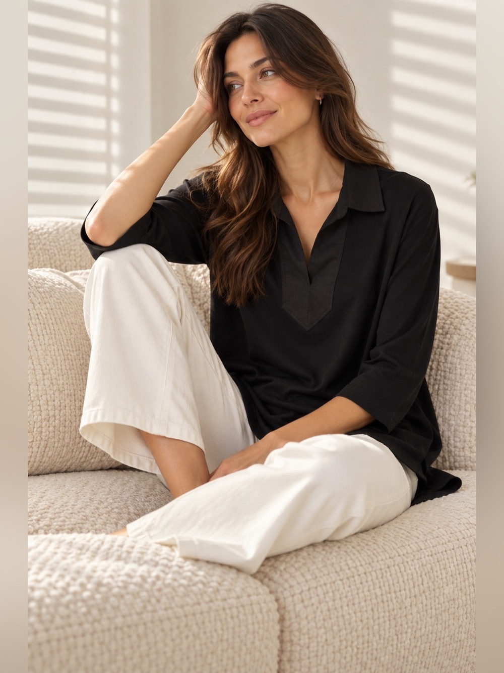 Ralph Lauren Black Long-Sleeve Polo Tunic Shirt